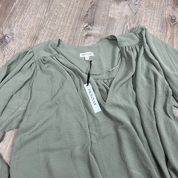 Prologue Women's Pale Green Balloon Long Sleeve Dress - Size Medium - NWT - Picture 2 of 6